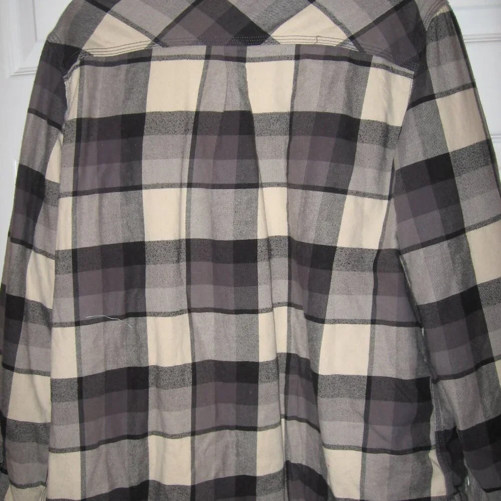 Carhartt Fleece Lined Flannel Shirt Jacket Women's XL Black Beige Plaid 2019 - Picture 7 of 7